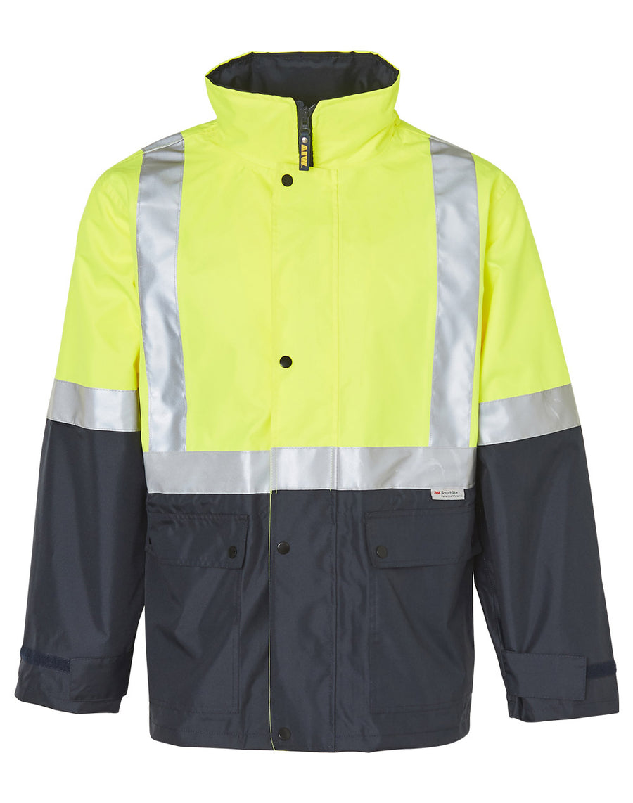 Hi Vis 3 In 1 Rainproof Safety Jacket With Detachable Vest