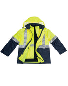 Hi Vis 3 In 1 Rainproof Safety Jacket With Detachable Vest