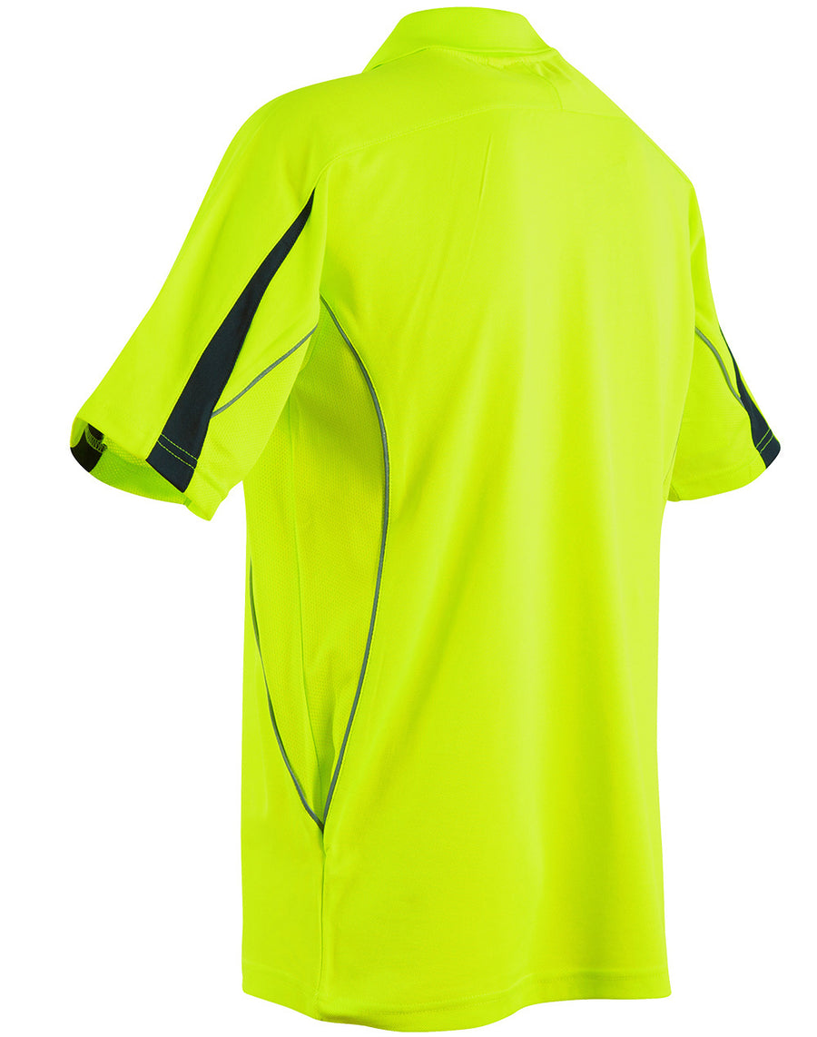 Hi Vis TrueDry Cotton Back Polo with Reflective Piping (Mens)