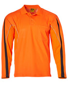 Hi Vis TrueDry Long Sleeve Polo with Reflective Piping (Mens)