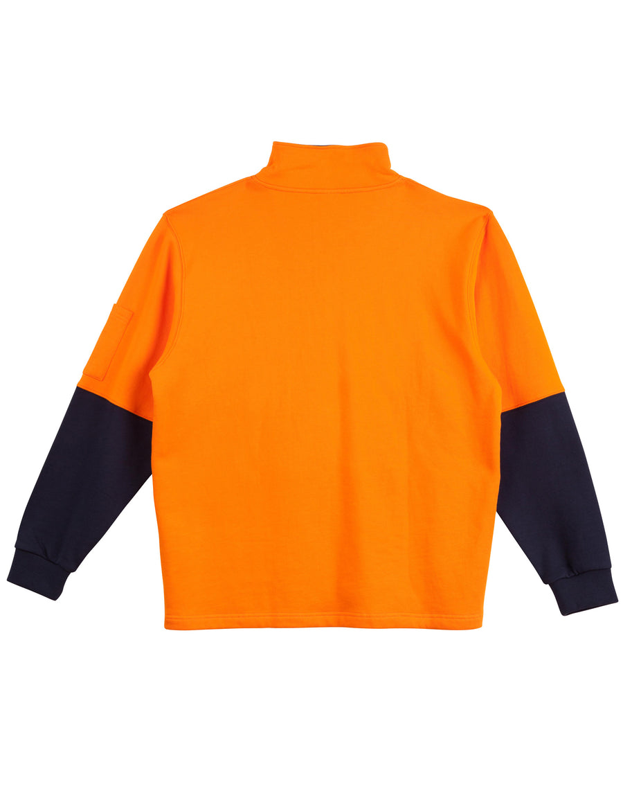 Hi Vis Cotton Fleecy Sweat Shirt With Chest Pocket