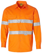 Hi Vis 190gsm Long Sleeve Drill Shirt Whit 3M Tapes (Unisex)