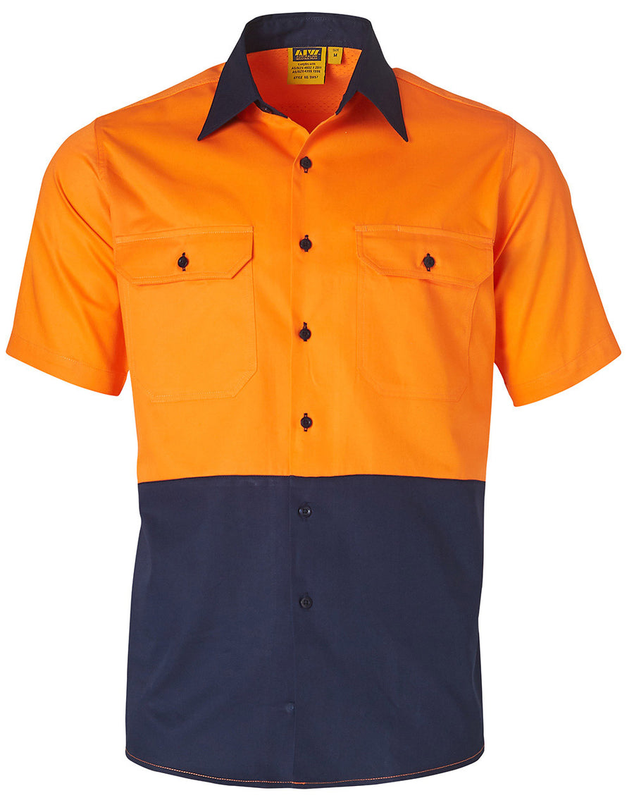 SW57, Hi Vis Cool-Breeze Cotton Twill S/S Shirt (Mens)
