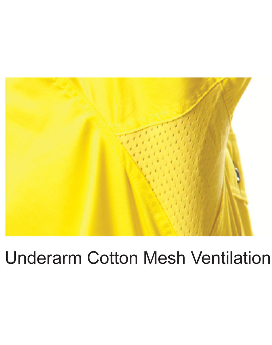 Hi Vis 155gsm Cool-Breeze Cotton Twill L/S Shirt With 3M Tape (Mens)