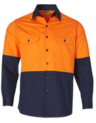 Hi Vis 155gsm Cool-Breeze Cotton Twill L/S Shirt (Mens)