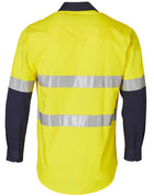 Hi Vis 155gsm Cool-Breeze Cotton Twill L/S Shirt With 3M Tape (Mens)