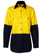 Hi Vis Cool-Breeze Cotton Twill Safety L/S Shirt (Ladies)