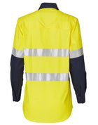 Hi Vis Cool-Breeze Cotton Twill Safety L/S Shirt With Reflective 3M Tapes (Ladies)