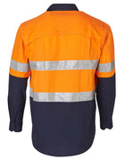 Hi Vis Cotton Rip-Stop Long Sleeve Shirt 3M Tape (Unisex)