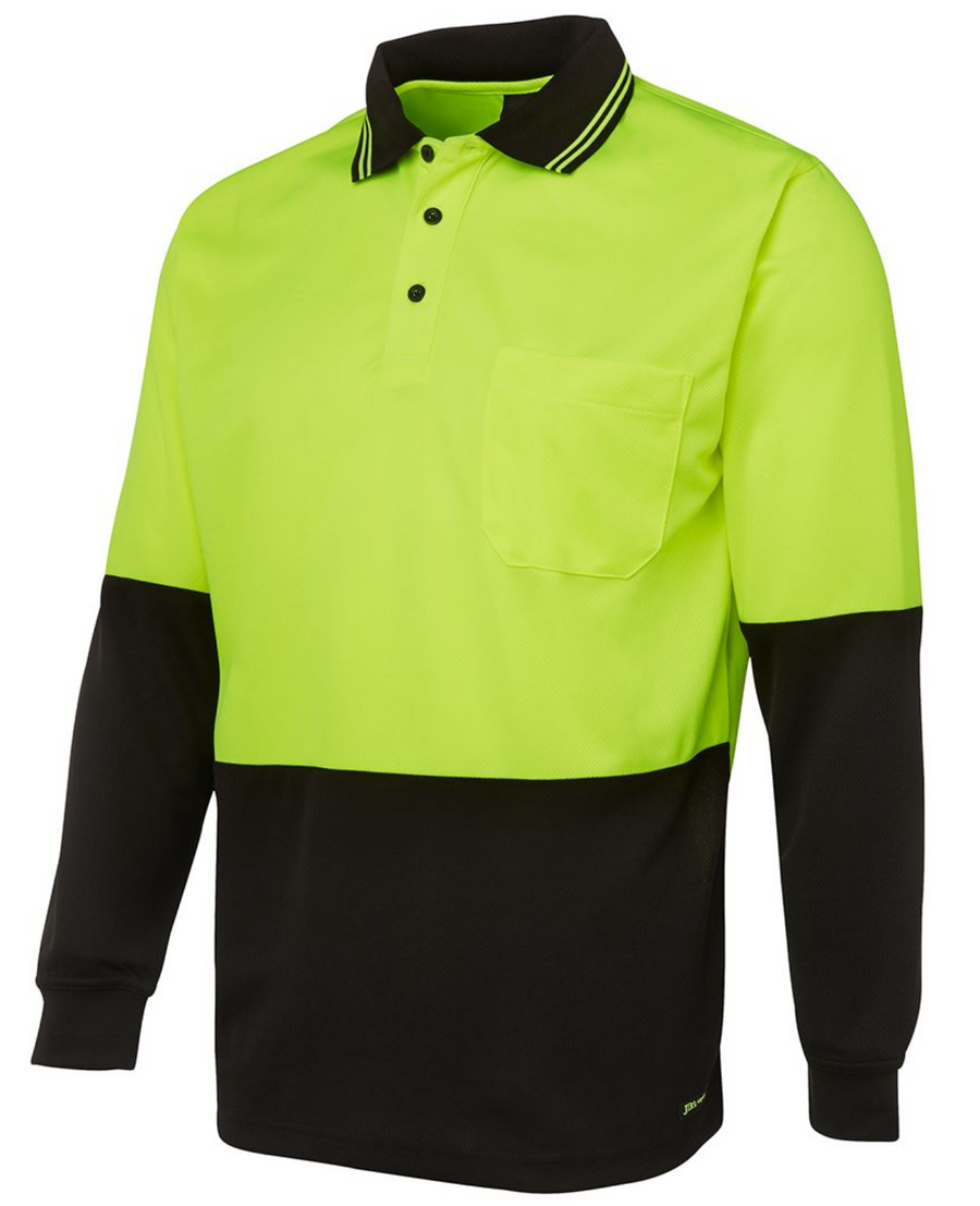ACTIV EMBROIDERY DESIGN, UNIFORMS.workwear.JB  Hi Vis L/S Trad Polo
