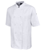 ACTIV EMBROIDERY DESIGNS. UNIFORMS. VENTED CHEF'S SHORT SLEEVE JACKET. MENS.