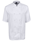 ACTIV EMBROIDERY DESIGNS. UNIFORMS. VENTED CHEF'S SHORT SLEEVE JACKET. MENS.