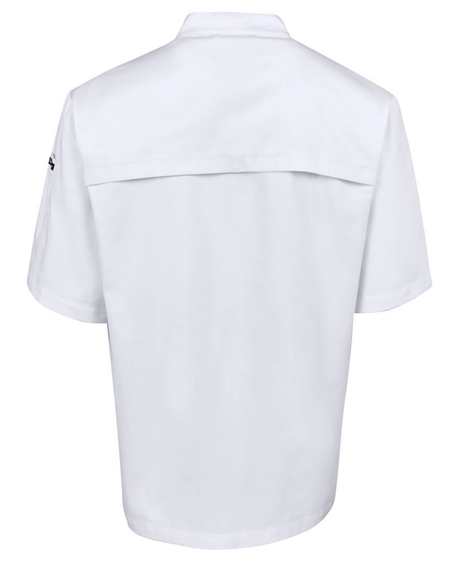 ACTIV EMBROIDERY DESIGNS. UNIFORMS. VENTED CHEF'S SHORT SLEEVE JACKET. MENS.