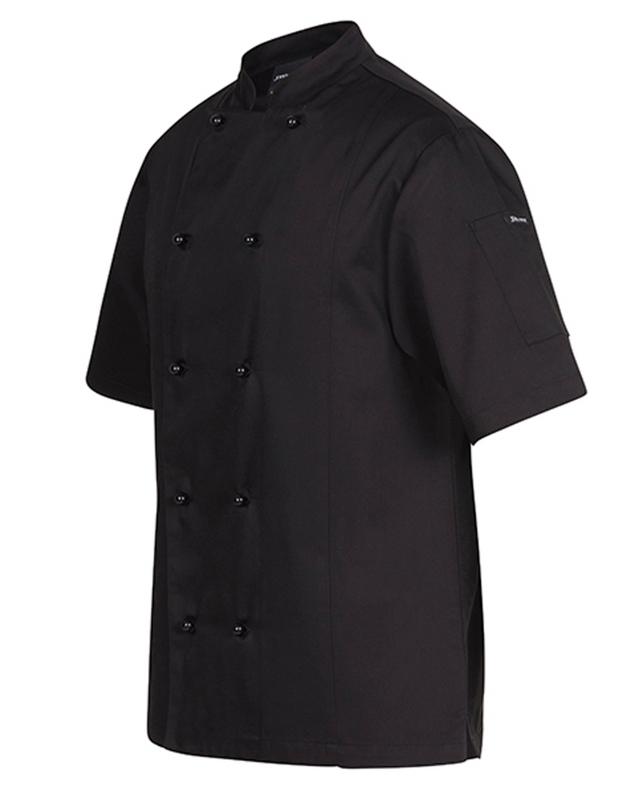 ACTIV EMBROIDERY DESIGNS. UNIFORMS. VENTED CHEF'S SHORT SLEEVE JACKET. MENS.