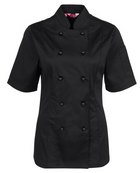 ACTIV EMBROIDERY DESIGNS. UNIFORMS. SHORT SLEEVE CHEF'S JACKET. LADIES.