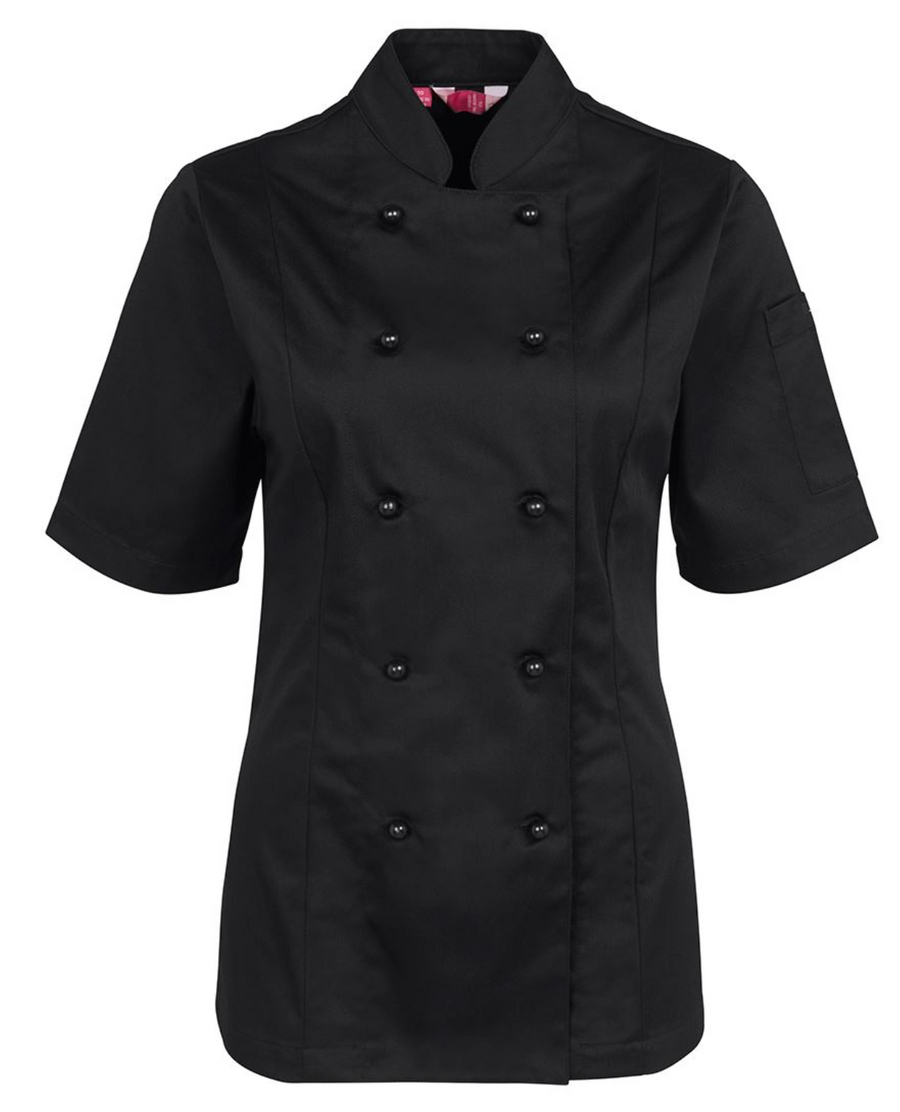 ACTIV EMBROIDERY DESIGNS. UNIFORMS. SHORT SLEEVE CHEF'S JACKET. LADIES.