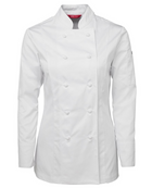 ACTIV EMBROIDERY DESIGNS. UNIFORMS. LONG SLEEVE CHEF'S JACKET. LADIES.