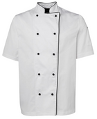 ACTIV EMBROIDERY DESIGNS. UNIFORMS. SHORT SLEEVE CHEF'S JACKET. UNISEX.