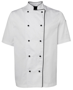 ACTIV EMBROIDERY DESIGNS. UNIFORMS. SHORT SLEEVE CHEF'S JACKET. UNISEX.
