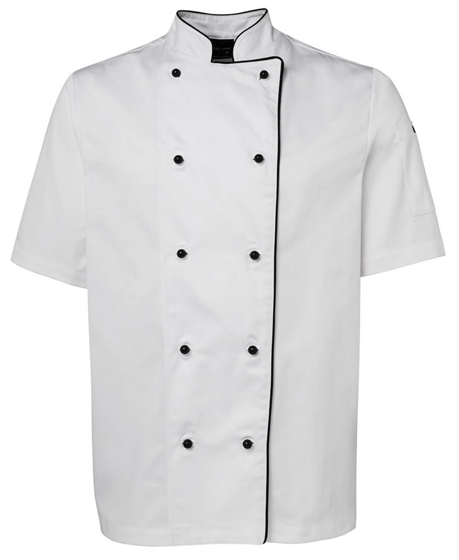 ACTIV EMBROIDERY DESIGNS. UNIFORMS. SHORT SLEEVE CHEF'S JACKET. UNISEX.