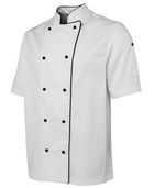 ACTIV EMBROIDERY DESIGNS. UNIFORMS. SHORT SLEEVE CHEF'S JACKET. UNISEX.