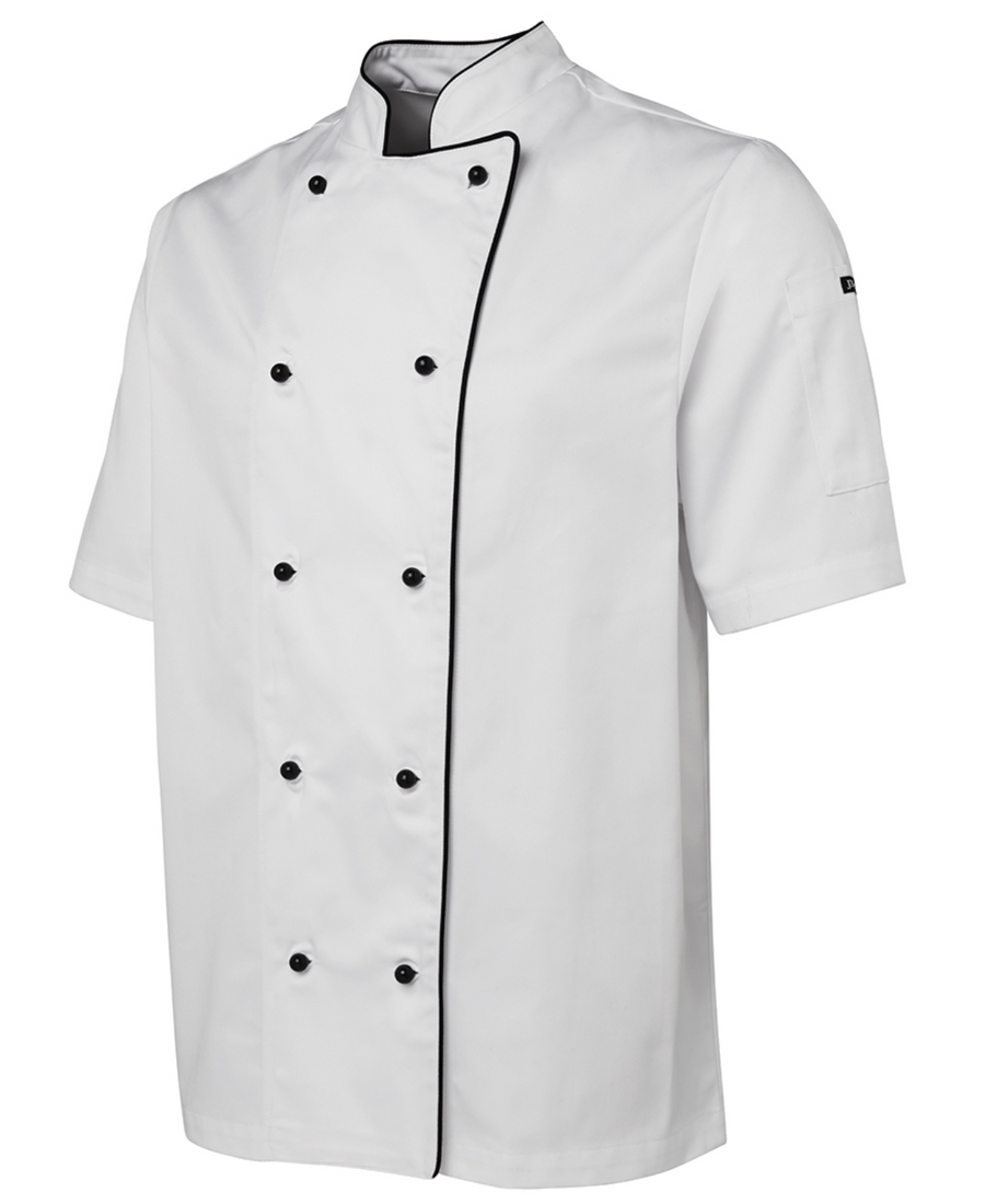 ACTIV EMBROIDERY DESIGNS. UNIFORMS. SHORT SLEEVE CHEF'S JACKET. UNISEX.
