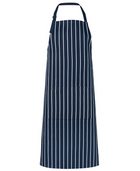 ACTIV EMBROIDERY DESIGNS. UNIFORMS. BIB STRIPED APRON WITH POCKET.