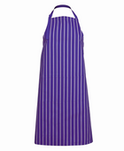 ACTIV EMBROIDERY DESIGNS. UNIFORMS. BIB STRIPED APRON WITH POCKET.