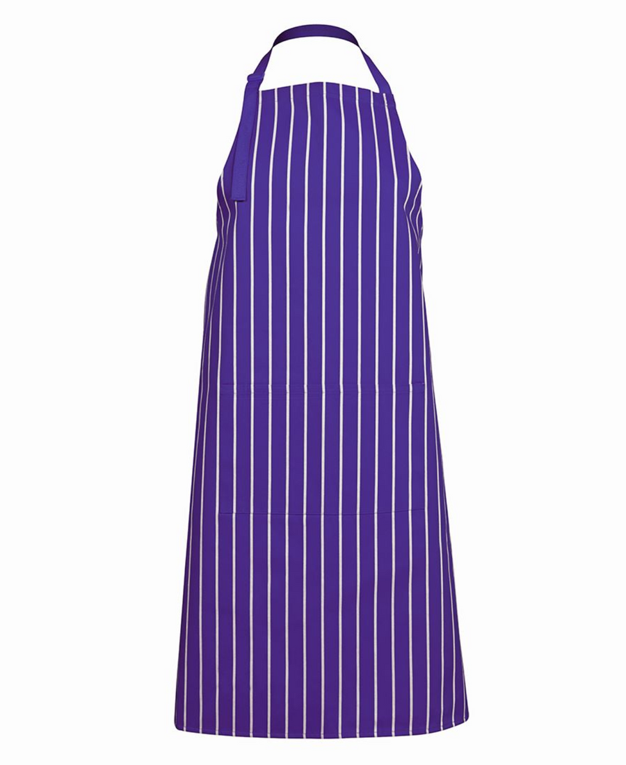 ACTIV EMBROIDERY DESIGNS. UNIFORMS. BIB STRIPED APRON WITH POCKET.