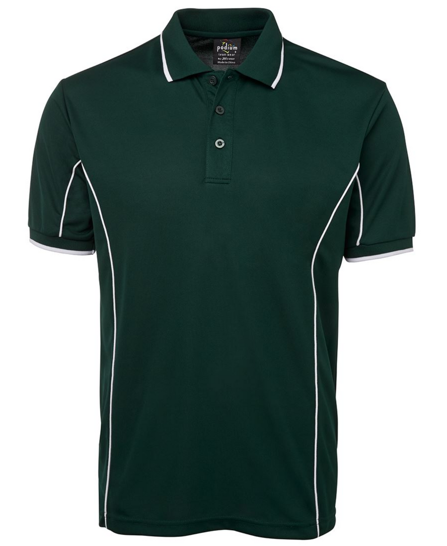 ACTIV EMBROIDERY DESIGNS. UNIFORMS. SHORT SLEEVE PIPING POLO. MENS.