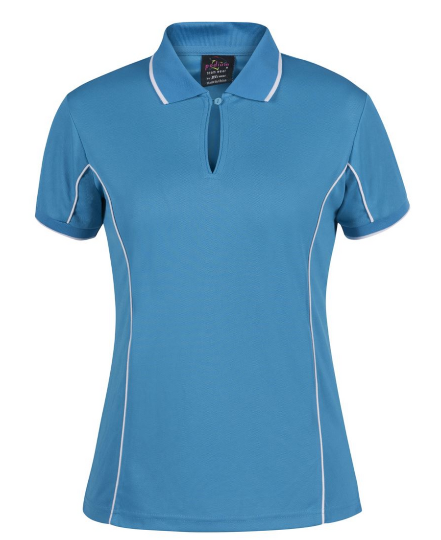 ACTIV EMBROIDERY DESIGNS. UNIFORMS. SHORT SLEEVE PIPING POLO. LADIES.