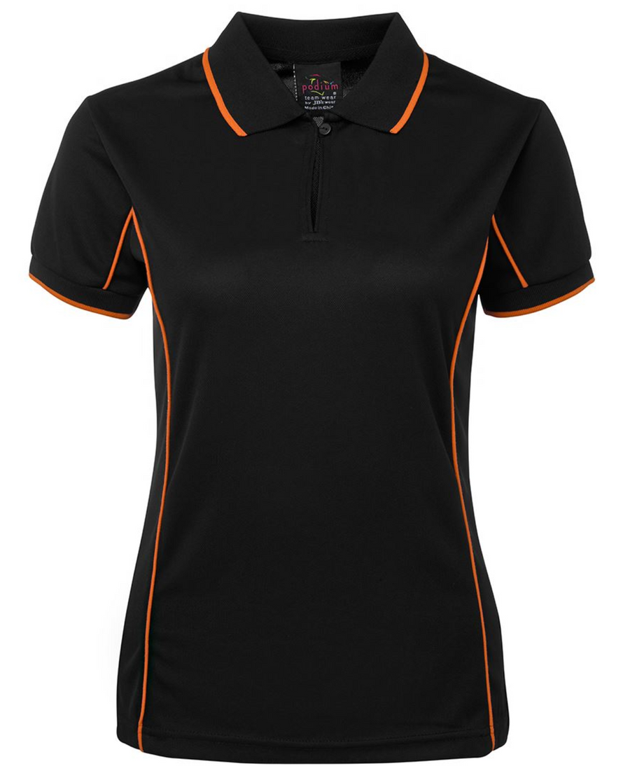 ACTIV EMBROIDERY DESIGNS. UNIFORMS. SHORT SLEEVE PIPING POLO. LADIES.