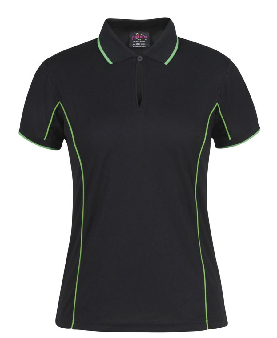 ACTIV EMBROIDERY DESIGNS. UNIFORMS. SHORT SLEEVE PIPING POLO. LADIES.