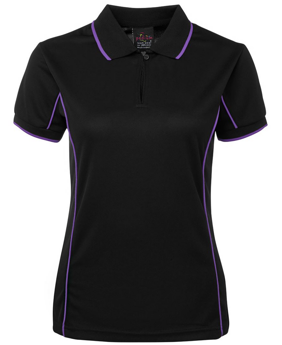 ACTIV EMBROIDERY DESIGNS. UNIFORMS. SHORT SLEEVE PIPING POLO. LADIES.