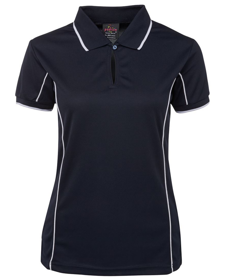 ACTIV EMBROIDERY DESIGNS. UNIFORMS. SHORT SLEEVE PIPING POLO. LADIES.