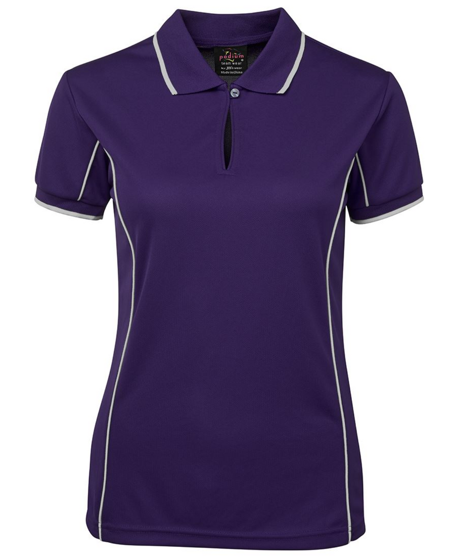 ACTIV EMBROIDERY DESIGNS. UNIFORMS. SHORT SLEEVE PIPING POLO. LADIES.