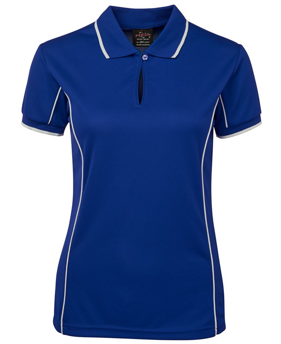 ACTIV EMBROIDERY DESIGNS. UNIFORMS. SHORT SLEEVE PIPING POLO. LADIES.