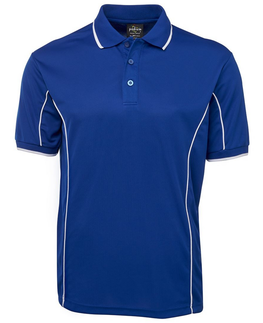 ACTIV EMBROIDERY DESIGNS. UNIFORMS. SHORT SLEEVE PIPING POLO. MENS.