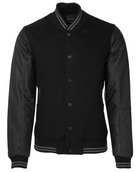 ACTIV EMBROIDERY DESIGNS. UNIFORMS. ART LEATHER BASEBALL JACKET.