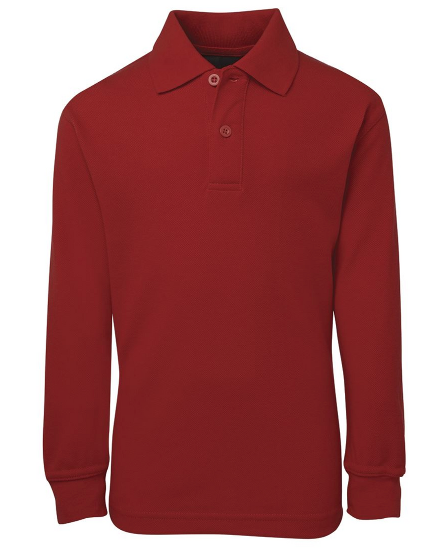 ACTIV EMBROIDERY DESIGNS. UNIFORMS. KIDS LONG SLEEVE POLO.