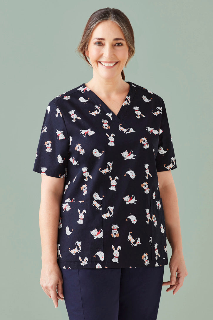 Womens Best Friends Scrub Top