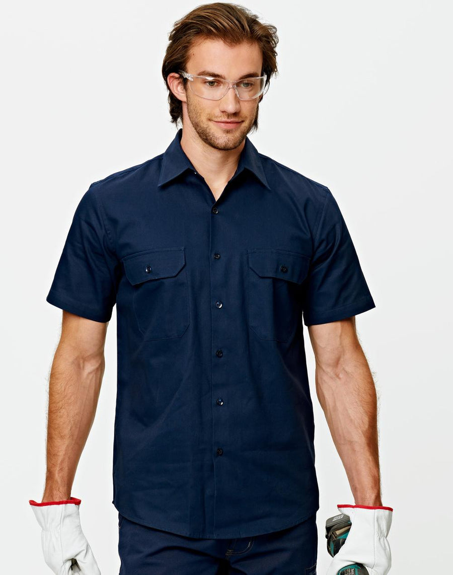 190gsm Cotton Drill Short Sleeve Work Shirt (Mens)