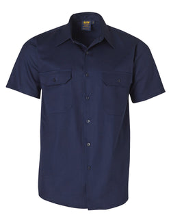 190gsm Cotton Drill Short Sleeve Work Shirt (Mens)