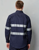190gsm Cotton Drill Long Sleeve Work Shirt with 3M Tapes (Mens)