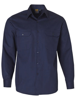 190gsm Cotton Drill Long Sleeve Work Shirt (Mens)