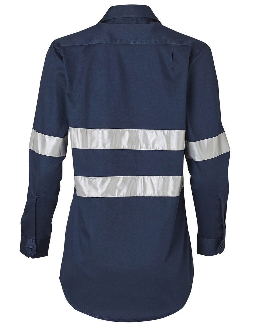 190gsm Cotton Drill Long Sleeve Safety Shirt with 3M Tapes (Ladies)