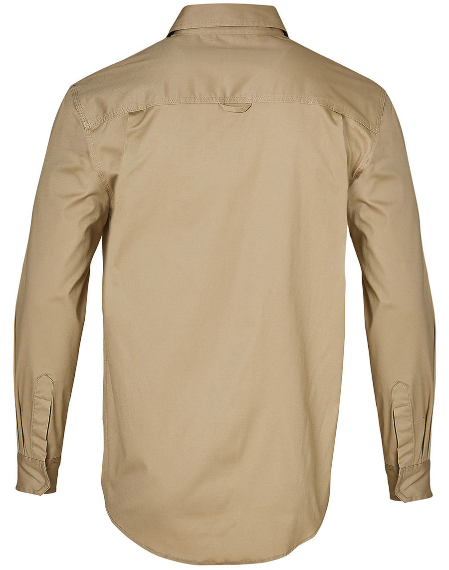 Stretch Long Sleeve Work Shirt With 2 Front Flap Pockets (Mens)