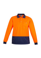 ACTIV EMBROIDERY DESIGN, UNIFORMS.WORKWEAR . Unisex Hi Vis Basic Spliced Polo - Long Sleeve