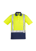 ACTIV EMBROIDERY DESIGNS. WORKWEAR.Mens Hi Vis Spliced Polo - Short Sleeve Shoulder Taped