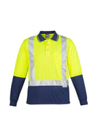 ACTIV EMBROIDERY DESIGNS.WORKWEAR.Mens Hi Vis Spliced Polo - Long Sleeve Shoulder Taped